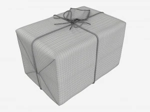 Parcel wrapped in kraft paper 3D Model