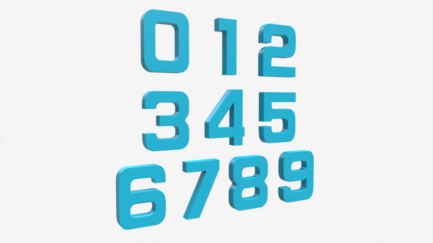 Plastic numbers 3D Model .c4d .max .obj .3ds .fbx .stl .blend 