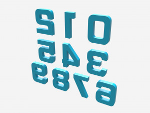 Plastic numbers 3D Model
