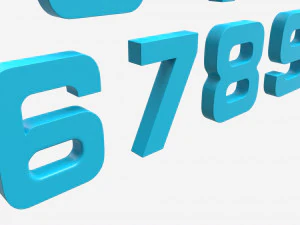 Plastic numbers 3D Model