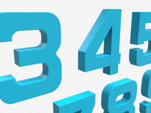 Plastic numbers 3D Model