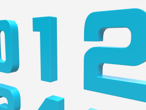 Plastic numbers 3D Model