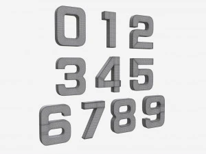 Plastic numbers 3D Model
