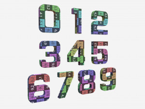 Plastic numbers 3D Model