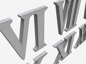 Roman numbers gold metal plastic 3D Model