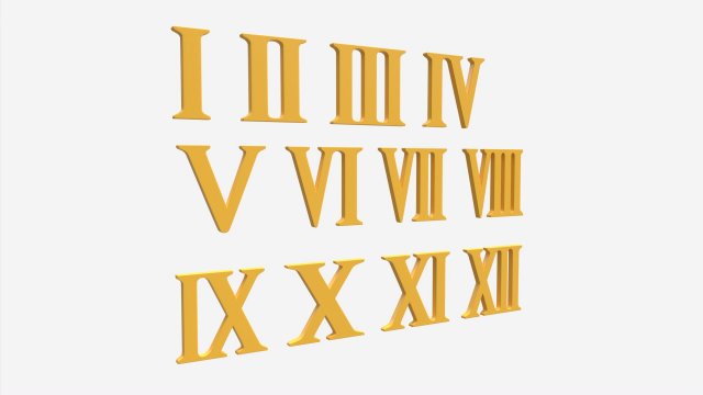 Roman numbers plastic 3D Model .c4d .max .obj .3ds .fbx .stl .blend 