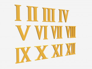 Roman numbers plastic 3D Model