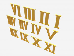 Roman numbers plastic 3D Model