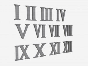Roman numbers plastic 3D Model