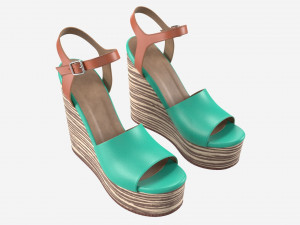 Turquoise women shoes 3D Model