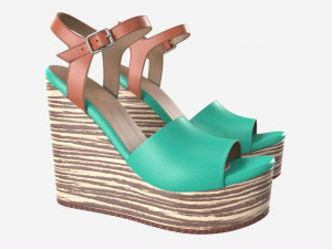 Turquoise women shoes 3D Model