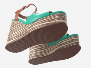 Turquoise women shoes 3D Model