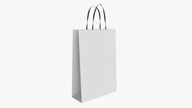 White paper bag with handles 01 Modelo 3D .c4d .max .obj .3ds .fbx .stl .blend