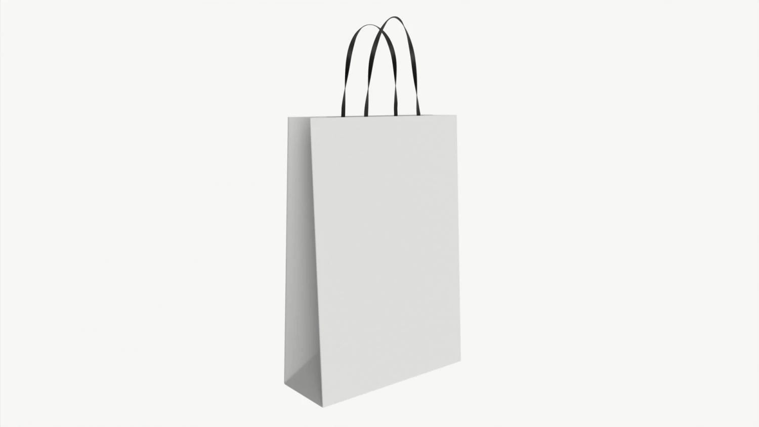 White paper bag with handles 01 3D Model .c4d .max .obj .3ds .fbx .stl .blend 