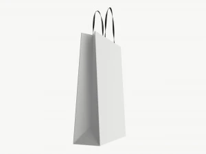 White paper bag with handles 01 3D Model