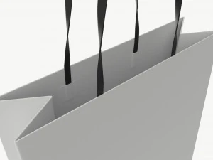 White paper bag with handles 01 3D Model
