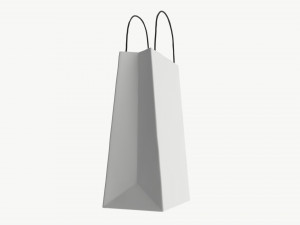 White paper bag with handles 02 3D-Modell
