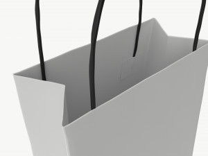 White paper bag with handles 02 3D-Modell