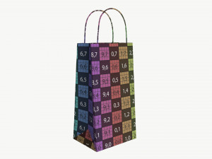 White paper bag with handles 02 3D-Modell