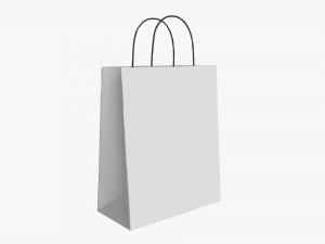 White paper bag with handles 03 Modelo 3D