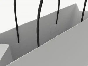 White paper bag with handles 03 3D Model