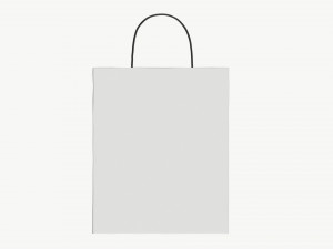White paper bag with handles 03 3D Модель