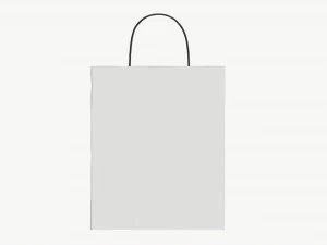 White paper bag with handles 03 3D Model