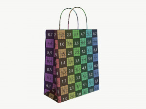 White paper bag with handles 03 3D Модель