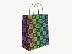 White paper bag with handles 03 3D Model
