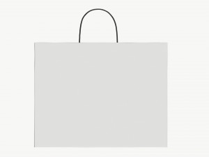 White paper bag with handles 04 3D Model