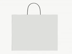 White paper bag with handles 04 3D Model