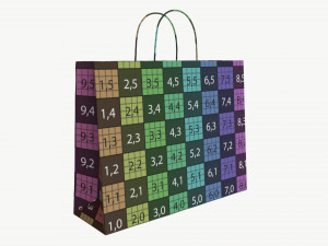 White paper bag with handles 04 3D Model