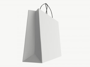 White paper bag with handles 05 3D 模型