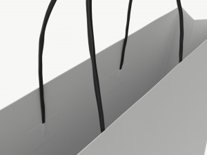 White paper bag with handles 05 3D 模型