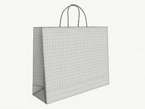White paper bag with handles 05 3D 模型