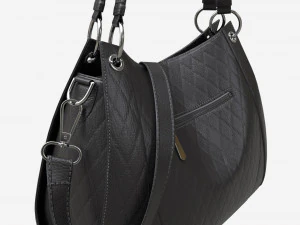 Women shoulder black leather bag 3D Model