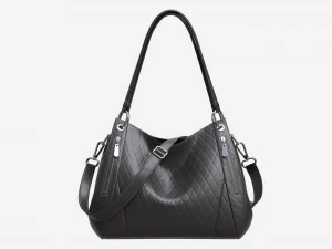 Women shoulder black leather bag 3D Model