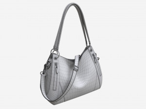 Women shoulder black leather bag Model 3D