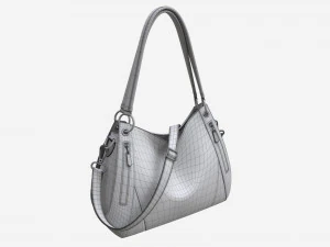 Women shoulder black leather bag 3D Model