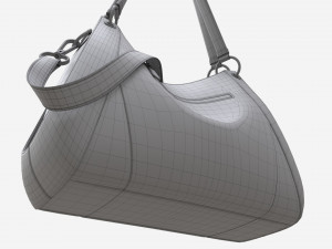 Women shoulder black leather bag Model 3D