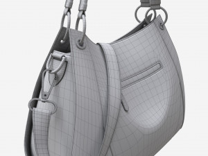 Women shoulder black leather bag Model 3D