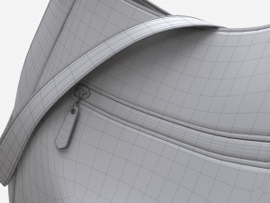 Women shoulder black leather bag Model 3D