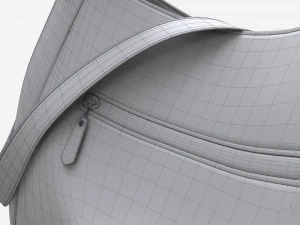 Women shoulder black leather bag 3D Model