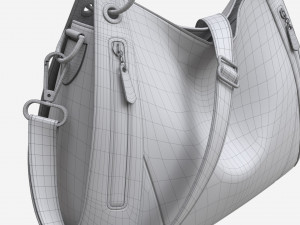 Women shoulder black leather bag Model 3D