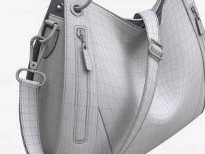 Women shoulder black leather bag 3D Model