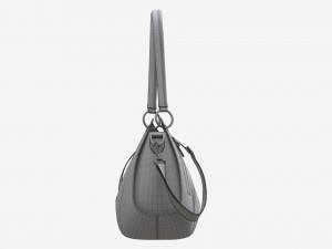 Women shoulder black leather bag Model 3D