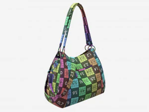 Women shoulder black leather bag 3D Model