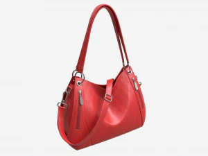 Borsa a tracolla da donna in pelle rossa Modello 3D