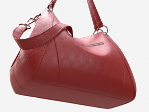 Women shoulder red leather bag Model 3D