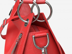 Women shoulder red leather bag Model 3D